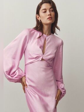 Significant Other Demi Long-Sleeve Column Gown